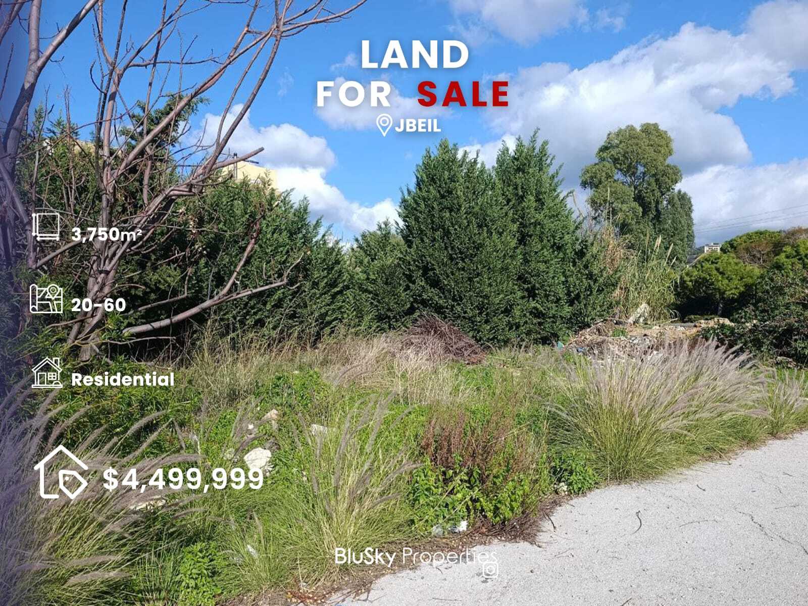  Land 3,750m² For SALE In Jbeil #ES 